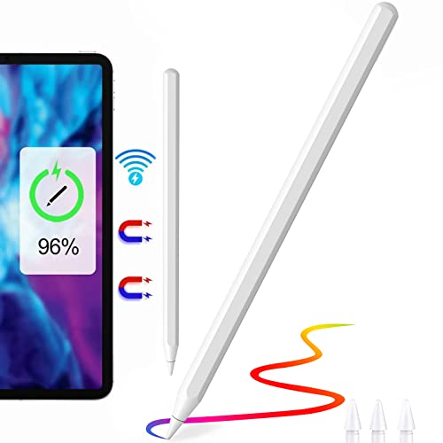 Image of Wireless Charging Stylus Pen, Proffisy Stylus Pencil with Real-time Power Display, Tilt Sensitive,Palm Rejection,Magnetic for iPad Pro 11inch 1 /2 /3, iPad Pro 12.9Inch 3 /4 /5, iPad Air 4 /5, iPad mini 6