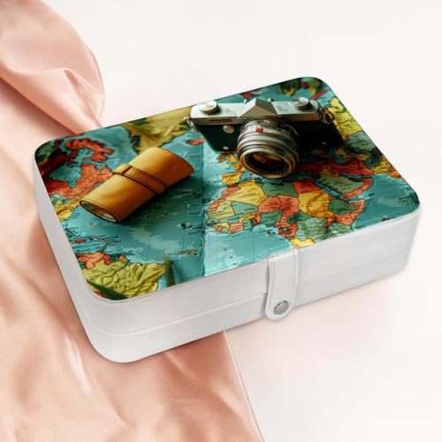 Étui de rangement portable pour bijoux avec boucle en métal robuste