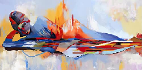 Peinture Bouddha aquarelle abstraite toile murale 90x180 cm