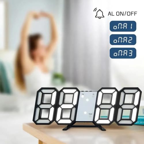 Reloj de pared digital LED con modo nocturno para evitar reflejos 6