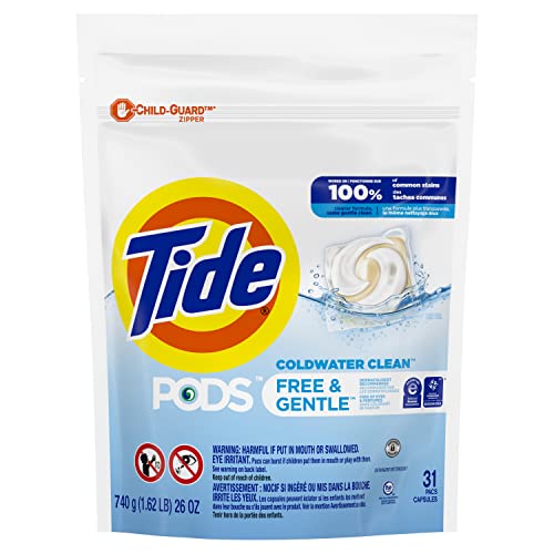 Tide PODS Laundry Detergent, Free & Gentle, 31 Count