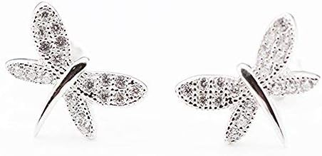 Baobei silver Earrings for women, Sterling Silver dragonfly stud earrings, crystal earrings, Cubic Zirconia cute dragonfly Stud Earrings For Girls, friendship birthday gift, jewellery gifts for women