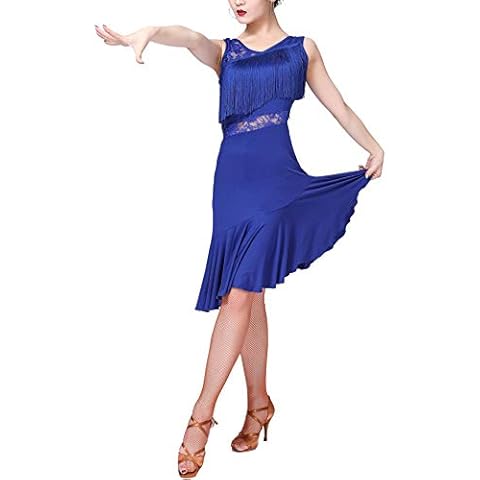 Whitewed Tango Rhythm Cha Cha Rumba Samba Jive Latin Ballroom Performance Dress Costumes Blue Cover