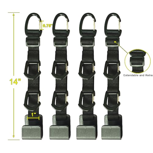 Image of Car Headrest Hooks, Backseat Storage Organizer Hangers, Universal Vehicle Seat Back Hooks, 4 Pack