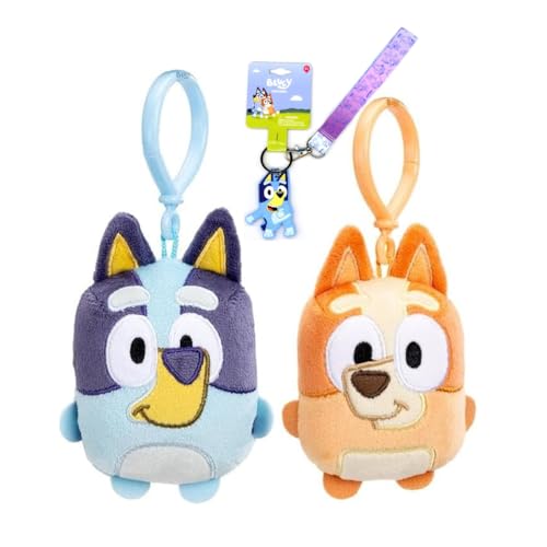 INCREDITOYZ Bluey Mini Plush Clip-on 2-Pack (Bluey and Bingo) with