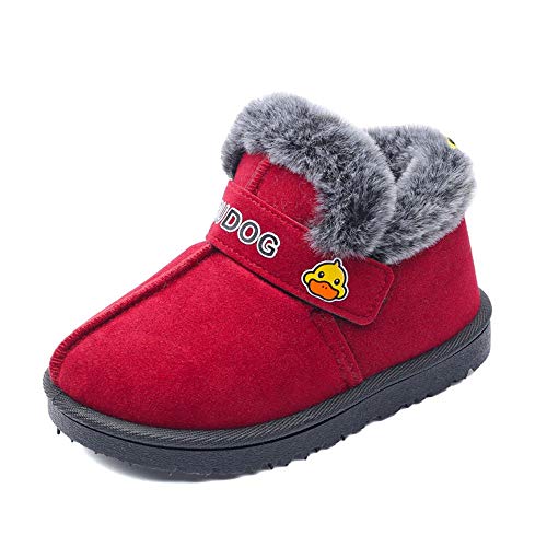 Juxi Girls Boys Warm Winter Snow Boots Little Kids/Big Kids/Toddler Snow Boots (Red1, Numeric_13)