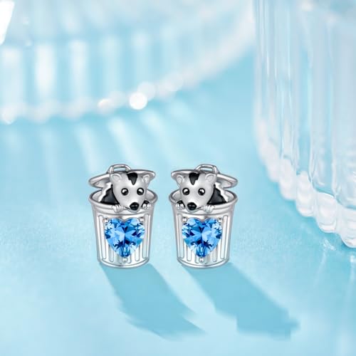 Possum Gifts S925 Sterling Sliver Opossum Stud Earrings Cute Animal Jewelry for Women3