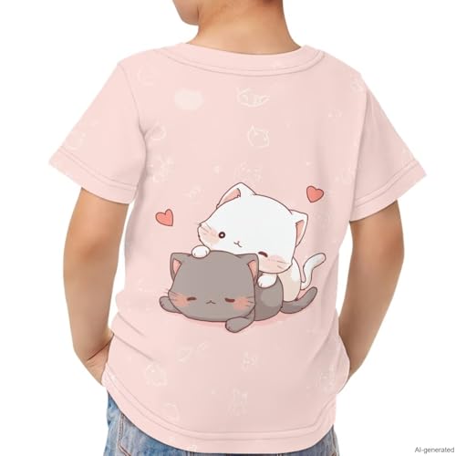 Image of WELLFLYHOM Kids Tshirts Girls Boys Short Sleeve Crewneck Tees Shirts Casual Sport Pullover Tops Size 3-16 Years