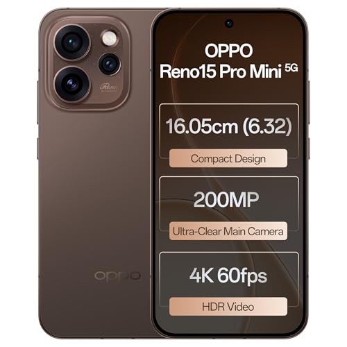 Oppo Reno15Pro mini 5G (Cocoa Brown, 12GB RAM, 512GB Storage) with No Cost EMI/Additional Exchange Offers