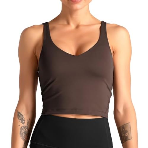 Dragon Fit Sports Bra for Women Longline Padded Bra Yoga Crop Tank Tops Fitness Workout Running Top