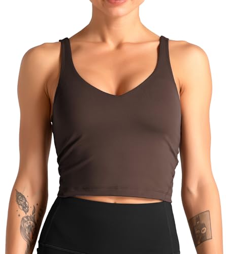 Image of Dragon Fit Sports Bra for Women Longline Padded Bra Yoga Crop Tank Tops Fitness Workout Running Top