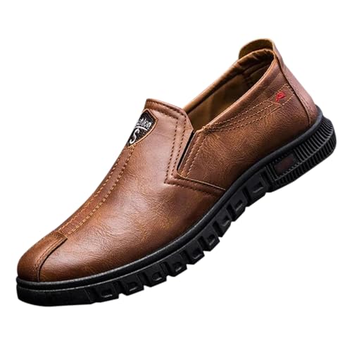 Derby de negocios con cordones para hombre, a la moda, primavera, verano y otoño, casual, suela suave, suave, para trabajo, negocios, oficina, caminar, boda, zapatos de cuero, Brown, 42 1/3 EU Derby de negocios con cordones para hombre, a la moda, primavera, verano y otoño, casual, suela suave, suave, para trabajo, negocios, oficina, caminar, boda, zapatos de cuero, Brown, 42 1/3 EU