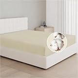 Dreamzie Spannbettlaken 180x200cm, 100% Baumwolle Jersey dehnbar, Spannbetttuch Bettlaken, Steghöhe...