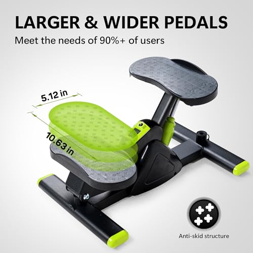 Image of Leikefitness Steppers for Exercise Mini Stair Stepper, Cardio Workout Equipment, Twist Stair Stepper with Resistance Bands Up-Down Motion for Full Body Workout Exercise Equipment for Home