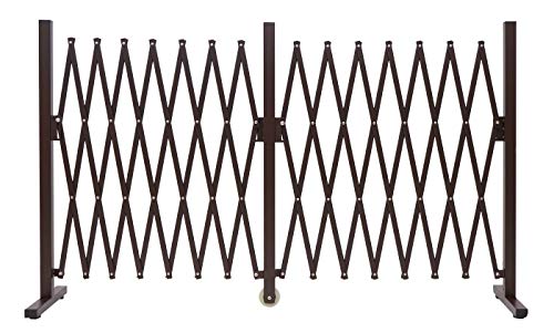 Absperrgitter HWC-B34, Zaun Schutzgitter Scherengitter Trenngitter, Alu ausziehbar braun - Höhe 103cm, Breite 52-400cm