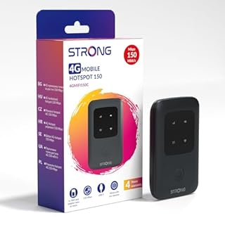 STRONG Saponetta WiFi Portatile con SIM, 4G LTE CAT4 150Mbps DL, Hotspot WiFi Tascabile da Viaggio, Connette Fino a 10 Dispositivi, Batteria Ricaricabile, Porta USB-C, Funzione Power Bank(150C)