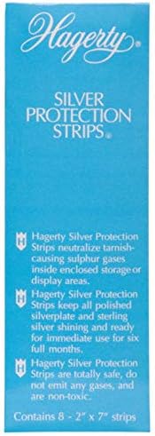 Hagerty Silver Protection Strips, Jewelry Tarnish Prevention Strips for Jewelry Boxes and Enclosed Storage, Made in USA, Kosher Certified, 8-Pack, 2" x 7"