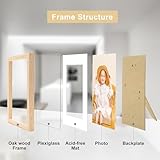 A5 Oak Wood Photo Picture Frame,15x21cm Certificate Frames with Perspex Glass for Wall Display Horizontally or Vertically in Living Room Bedroom Gallery,Set of 2 - Image 5