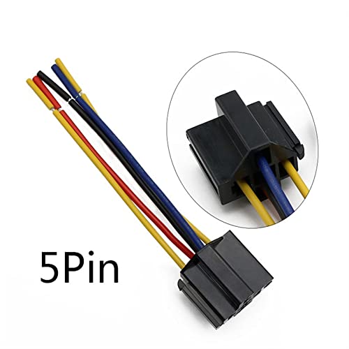 Relé de coche 12V 4 pines 40A kit de 5 conector automotriz con cables de cobre 6