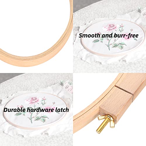 Embroidery Frame,Oval Embroidery Hoop,Wide Wooden Circle Cross Stitch Hoop Rings,For Embroidery,Stitching,Cross Stitch,Needle Point,Silkpainting,Art Craft Handy Sewing,Etc #TOP2