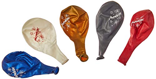 Balão Decorado N.090 Parabens Cintilante 5cor - Pacote com 25 Unidade(s), São Roque, 1081189525, Mul