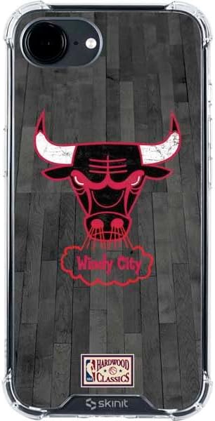 Skinit Clear Phone Case Compatible with iPhone 16e - Officially Licensed NBA Chicago Bulls Hardwood Classics Design