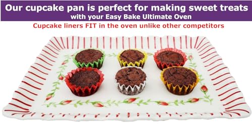 Deluxe Pan Set Compatible with Easy Bake Oven | Cupcake/Muffin Paper Liners THAT WILL FIT UNLIKE OTHERS!!