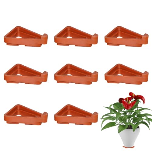 YIAJIA 8 patas para macetas, patas triangulares para macetas al aire libre, macetas de fresa, patas de terracota, elevadores de macetas de jardín invisibles, soportes de plástico transpirable para