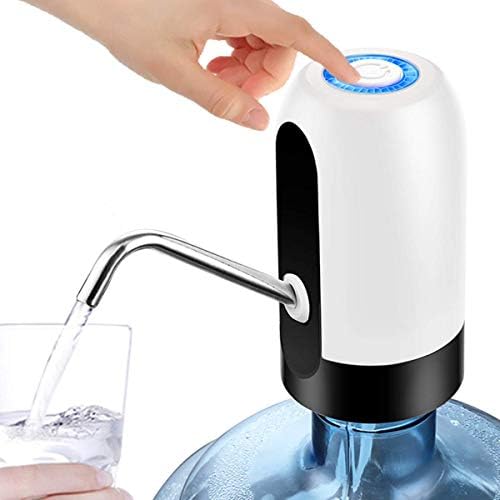 KONSANY Water Gallon Dispenser Pump (2019 Upgraded), USB Charging Automatic Drinking Water Bottle Pump Portable Electric Water Dispenser Water Bottle Switch for Universal 5 Gallon Bottle (White)