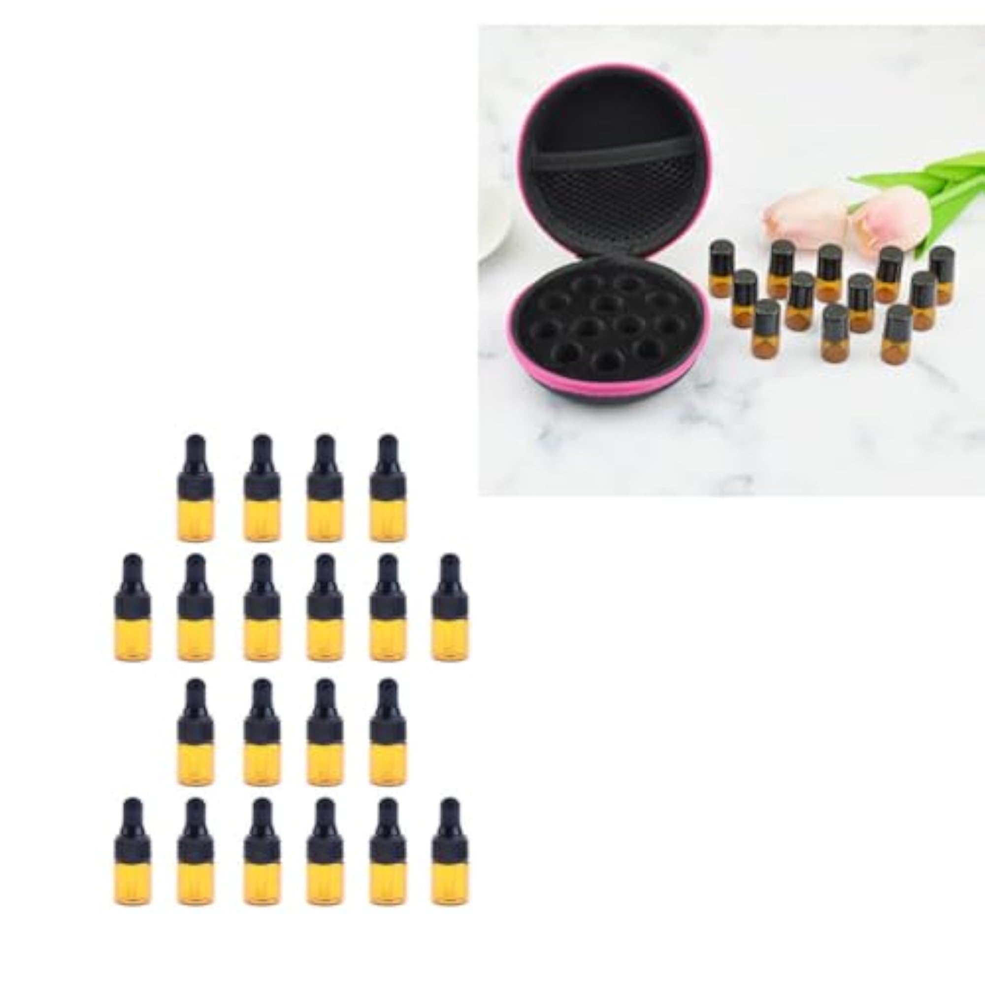 Mini Essential Oils Refillable Glass Dropper Bottles Pack of 20