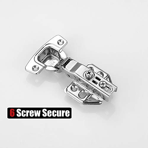 Jqk Cabinet Hinges, 100 Degree Soft Closing Full Overlay Door Hinge For Frameless Cabinets, Stainless Steel Nickel Plated Finish, 4 Pack, Ch100-P4 #TOP4