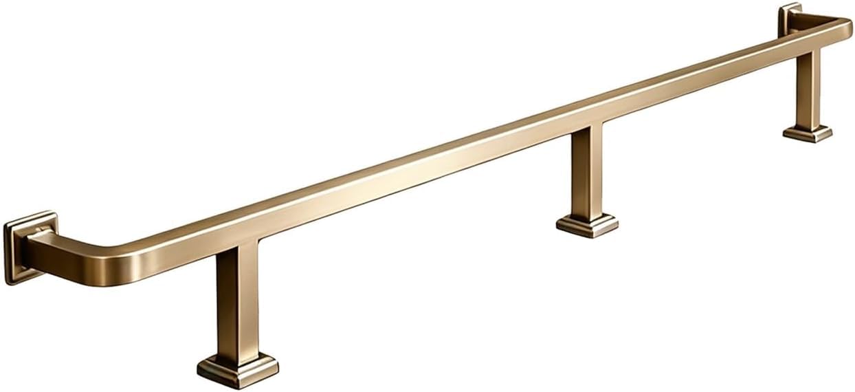 Kjobdwz Champagne Gold Bar Foot Rail Bar Foot Rail Kit, 3.28~15.75Ft Foot Railing For Bar Indoor & Outdoor Rails Bracket For Restaurant Kitchen Cafe Library(,2.0M/6.56Ft)