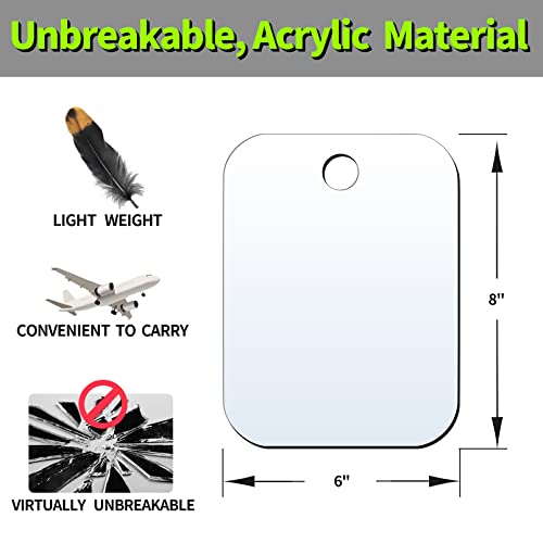 Shower Mirror Fogless For Shaving Mirror, (Medium,2 Pack 8"X6") Fogless Mirror For Shower,Small Hanging Mirror,Portable Travel Outdoor Camping Anti Fog Mirror,Handheld Shave Mirror Hand Held Makeup #TOP6