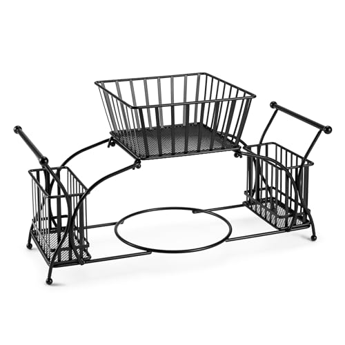 Sorbus Utensil Caddy — Use for Napkin, Cutlery, Plate Holder — Stackable Flatware Caddy, Tabletop Organizer — Ideal for Dining Table, Party, Buffet, Kitchen, Entertaining (Black)