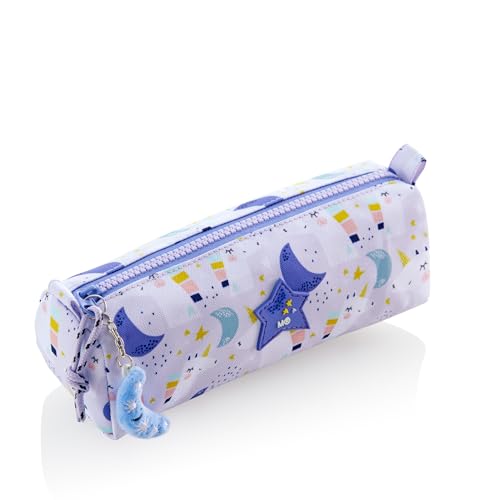 Miquelrius - Portatodo un Compartimento, Estuche Escolar Redondo, Cierre Cremallera de plástico Resistente, Tirador metálico, Portatodo Estuche de 205 x 60 x 75 mm, Unicornio