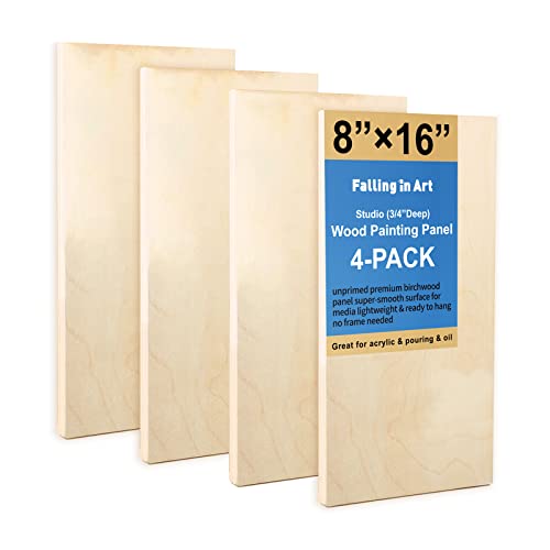 Falling in Art Unfinished Birch Wood Panels Kit for Painting,