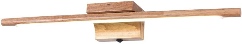 スイッチ付き木製LEDバスルームミラーライト、LEDバスミラーランプ、モダンなバスルームウォールライト、バスルームミラーLEDライト