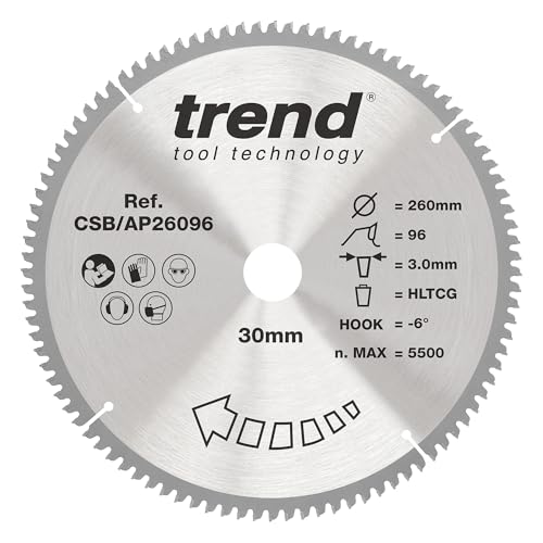 Trend Aluminium & Plastic Circular Saw Blade, 216mm Diameter, 30mm Bore, 64 Teeth, 2.8mm Kerf, -6° Hook, TCT, Extra-Fine Finish, CSB/AP21664