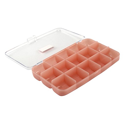 Mxy Pill Case Multi-Day 15 Compartments Drug Box Portable Vitamin Medicine Organizer Ring Earrings Storage Box Tight Lock High Capacity For Daily Using (Pink) #TOP3