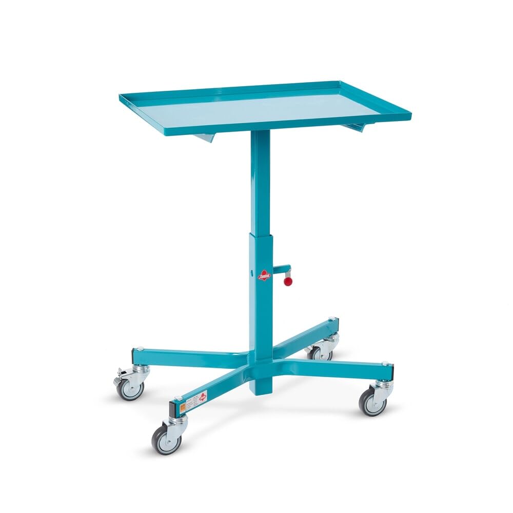 Ameise Materialständer | 150 kg Tragkraft | HxBxT 50,5-78 x 61 x 41 cm | höhenverstellbar | 4 Rollen aus TPE | allseitiger Rand | stabiles Stahlgestell | bodenschonend | vollständig montiert