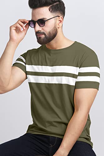 Image of AUSK T-Shirt for Mens Double Stripes on Chest
