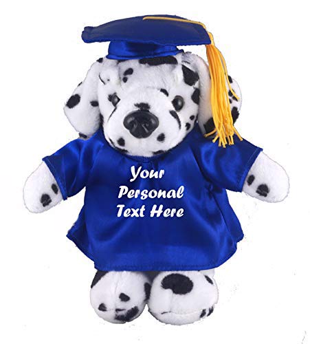 Plushland Plush Stuffed Animal Toys 12 Inches Present Gifts For Graduation Day, Personalized Text, Name Or Your School Logo On Gown, Best For Any Grad School Kids (Graduation Dalmatian Blue Gown) #TOP7