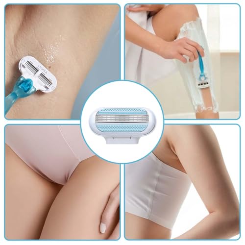 CPJJ 6 Piezas Recambio Cuchillas Mujer,Recambios para Maquinilla de Depilación Femenina, Cuchillas de Recambio con 3 Cuchillas Hojas de Afeitar con Bandas Lubricantes de Aloe Vera y Vitamina - imagen 6