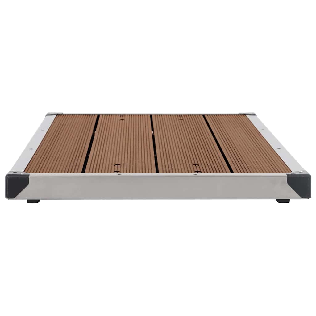 vidaXL Plato de Ducha de Jardín Base Exterior Panel Torre Sistema Aire Libre Playa Baño Piscina Accesorio WPC Acero Inoxidable Marrón