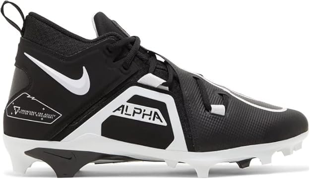 Crampons de football Nike Alpha Menace Pro 2 Mid pour homme en noir et blanc pointure 48.5