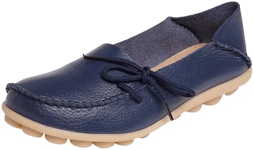 Image of Women's Leather Slipper Loafers Flat Shoes Slip-Ons