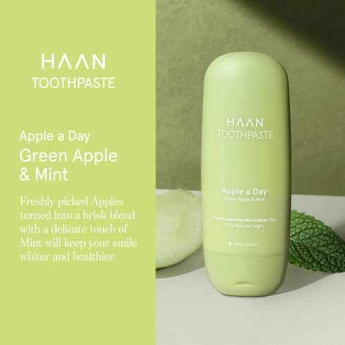 Haan Toothpaste | Refillable Oral Care Made With Vegan Ingredients & Teeth Whitening & Cavity Protection | Formula With Hydroxyapatite | Green Apple & Mint | Scent - Apple A Day - 5.07 Fl. Oz. #TOP3