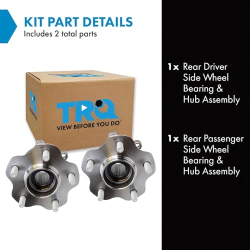 Image of TRQ Rear Wheel Bearing and Hub Assembly Set 2 Piece Compatible with 14-19 Infiniti QX60 All Wheel Drive 2013 JX35 All Drive 15-19 Nissan Murano 13-19 Pathfinder 4