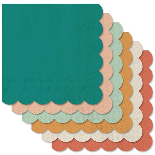 Serviettes de cocktail festonnées élégantes en papier épais pour réception