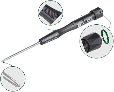 3-Piece Phillips Screwdriver Set with Ntistatic Nylon Spudger, Contains PH0, PH00, PH000, Ideal for Laptop, PC Repair